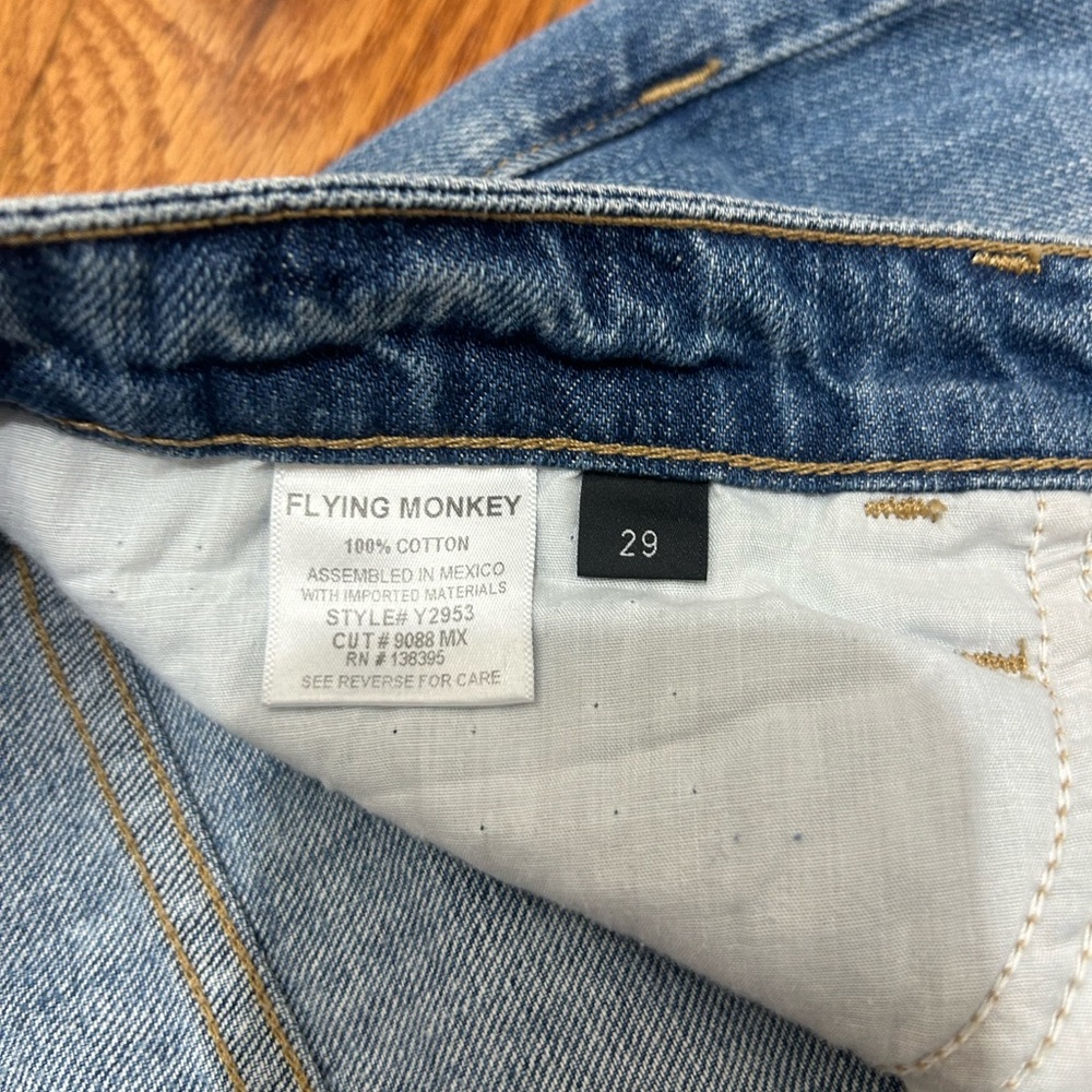 FLYING MONKEY DENIM SHORTS MID RISE DISTRESSED SIZE 29 - Picture 5 of 6